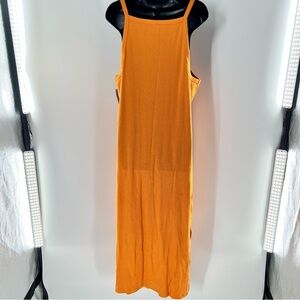 Old Navy Women’s Ribbed Knit Orange Tank Dress w/Slits on the Sides XXL Tall-NWT
